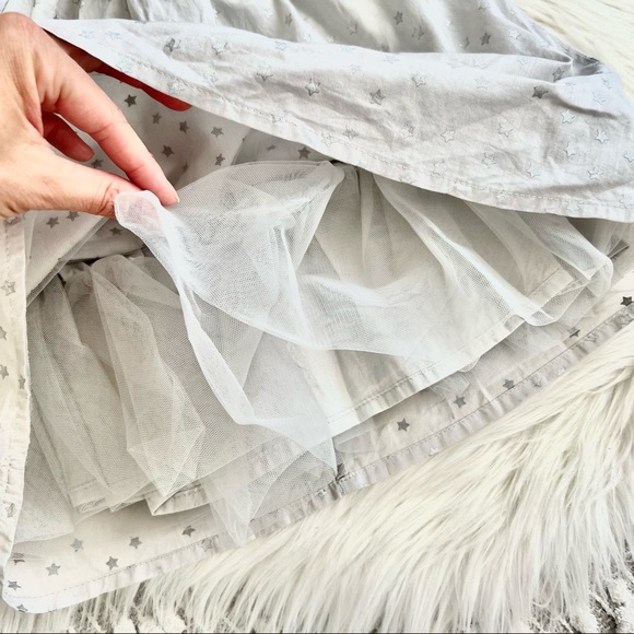 Cute star pattern light grey baby dress with bloomers - Picture 3 of 5